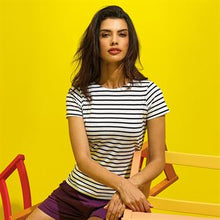 Charger l&#39;image dans la galerie, T-shirt marinière femme à manches courtes